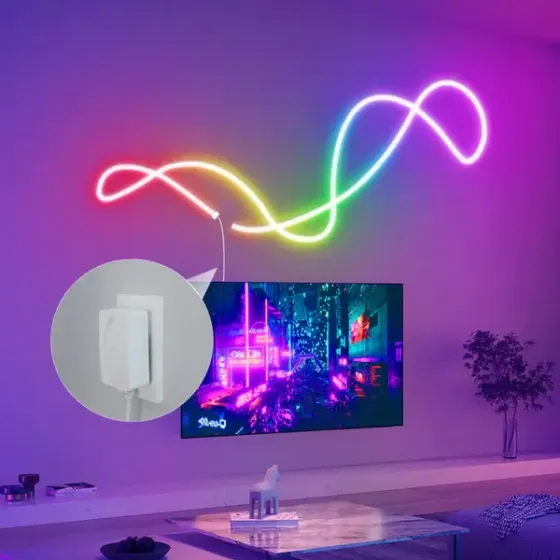 Умная гибкая LED Neon RGB лента-шланг 10 метров от USB управление режимами с телефона,Bluetooth приложение,пульт Коломия