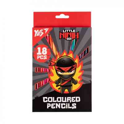 Олівці кольорові Yes 18 кол Ninja червоно сірий (290737) Вінниця