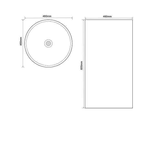 Раковина моноблок MIXXUS PREMIUM ELLIPSE-1101 460х460х855mm з переливом   ( MP6573 ) 37572 Харьков