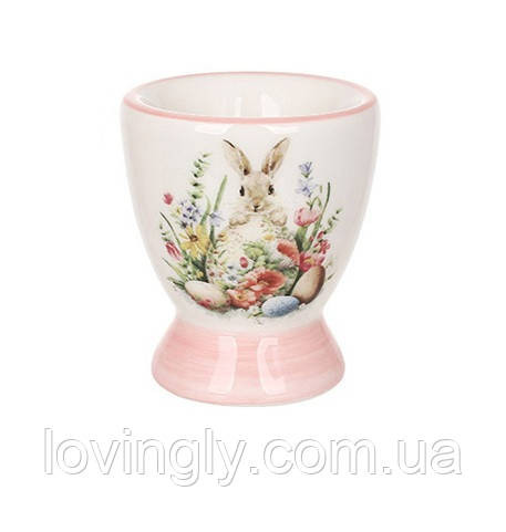 Подставка для яйца керамическая «Акварельные кролики в венках» - пасхальный декор Ирпень - изображение 6