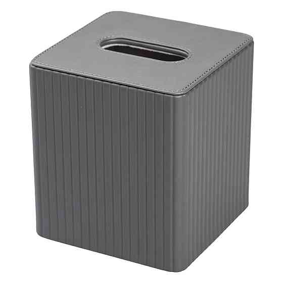 Салфетница из эко кожи настольная 13х13х14.5 см органайзер для салфеток Серый HP-3-201G Киев