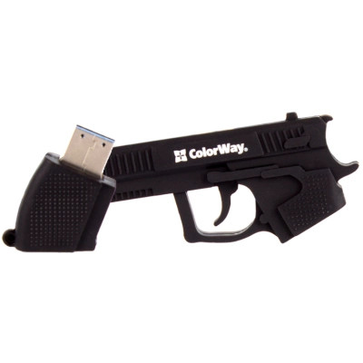 USB флеш накопитель ColorWay Pistol 32 GB 3.0 Black (CW-USBPL32) Винница - изображение 2