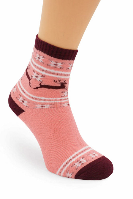 Шкарпетки зимові утеплені махрові DEER середні Персиковий 35-37 Суми - фото 1