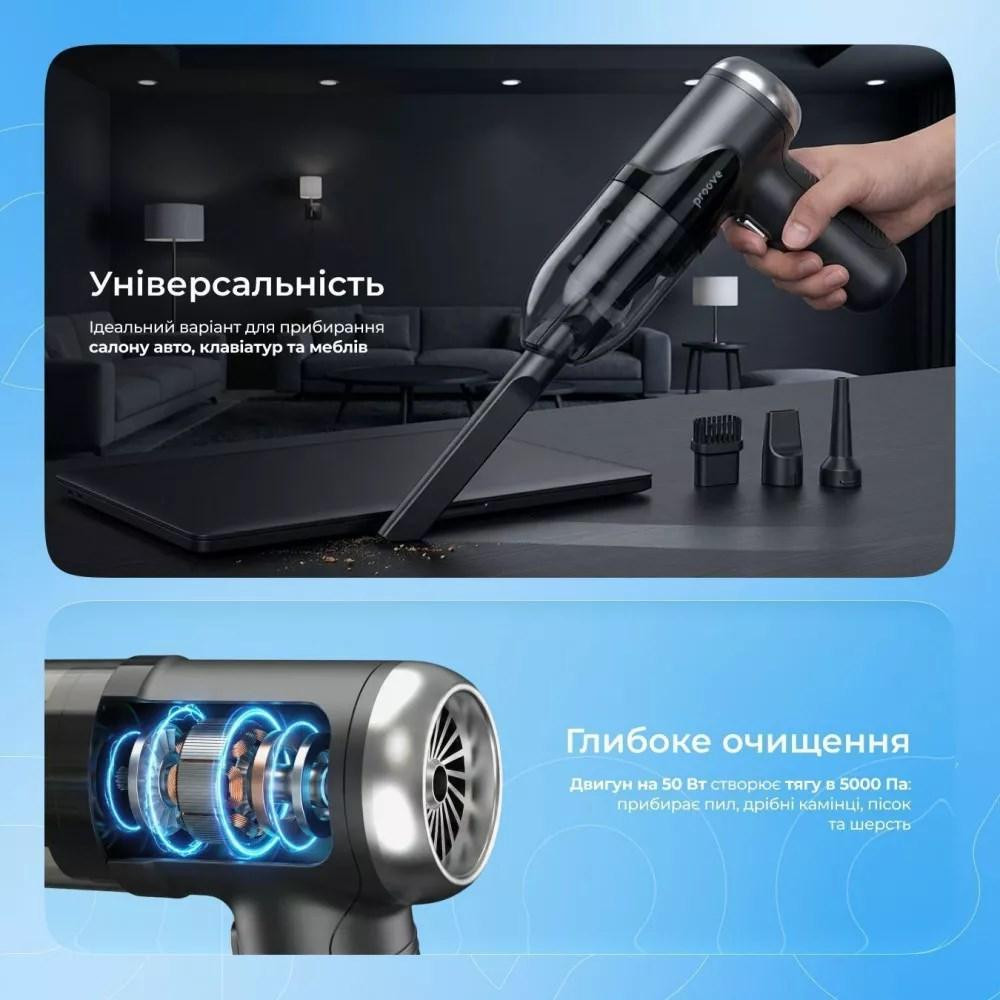 Акумуляторний пилосос Proove Void Assistant V1 Black (PAVS15001201) ( 17076 ) Харків - фото 8