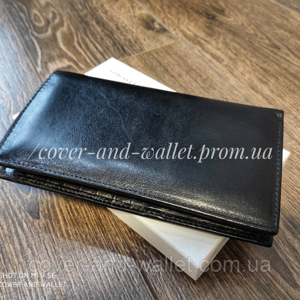 Компактний шкіряний чоловічий купюрник чорного кольору ST B-MS35 Київ - фото 4