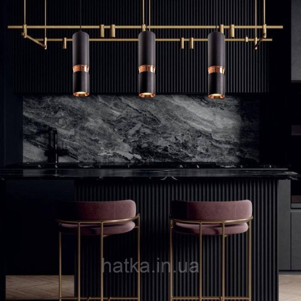 Люстра підвісна в стилі лофт Sirius PRD 4631-P BK R-GD на 1 плафон Київ - фото 2