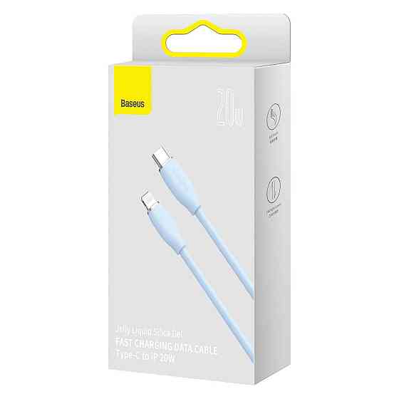 Кабель Lightning Type-C гнучкий 1.2м 20Вт блакитний Baseus Jelly Liquid Silica Gel CAGD020003 Київ