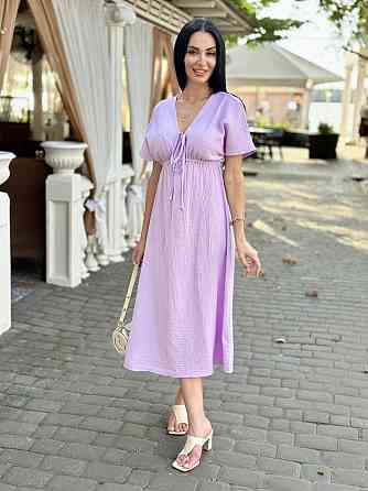 Довга муслінова сукня "Lira" | Норма і батал Ліловий, 42-44 Київ