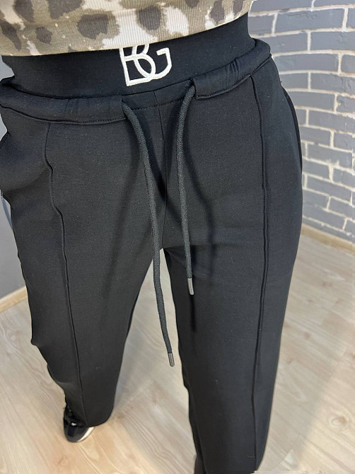 Брюки женские A-N 2746 талия на резинке шнурок шов впереди ровные от бедра черные, черный, XL Киев - изображение 17