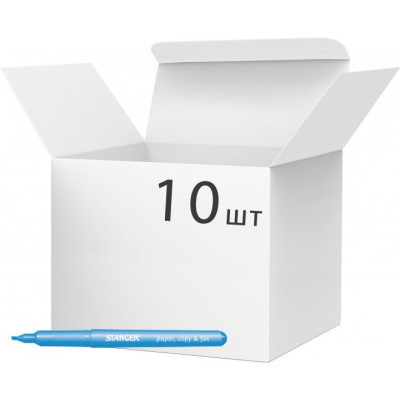 Маркер Stanger текстовый, 1-3 мм синий 10 шт (MARKER-TXT-STPENBL10) Винница - изображение 1