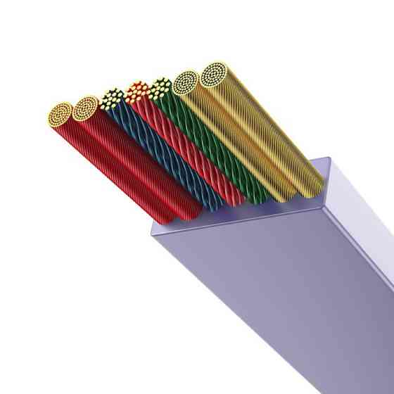 Кабель Baseus 3-в-1 для быстрой зарядки 1.1м фиолетовый Киев