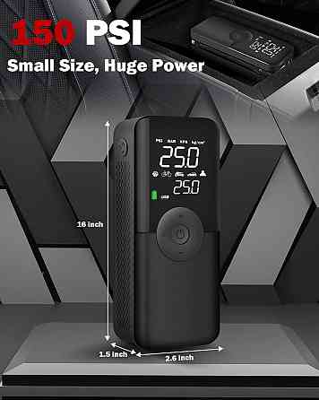 Автомобильный компрессор для шин с функцией Powerbank Киев