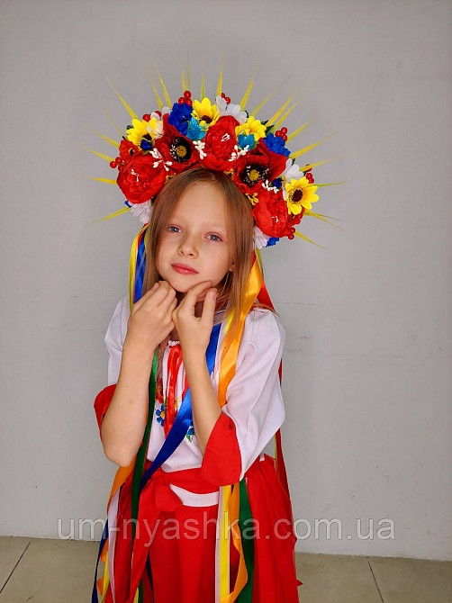 Віночок ободок з квітами "Сценічний зі стрічками" Кривий Ріг - фото 8