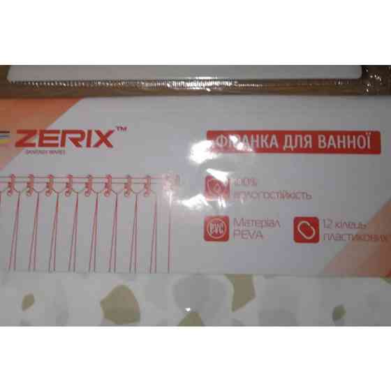 Шторка-фиранка для ванной Zerix SCP-024-180x180 из PEVA (полиэтиленвинилацетата) (Узор 