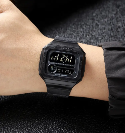 Годинник чоловічий спортивний наручний Skmei 2022 (Чорний з чорним циферблатом) Вінниця