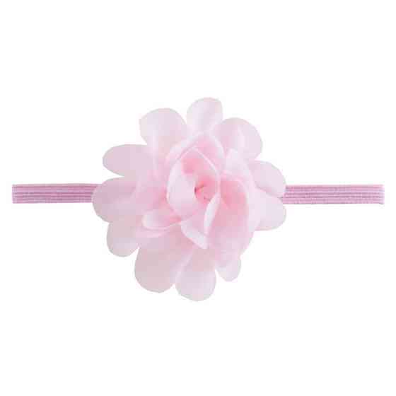 Детская повязка на голову з шифоновым цветком one size розовый Киев