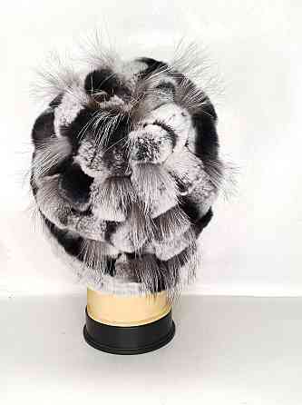 Меховая шапка женская водопад Кристина Шиншиловый Харьков