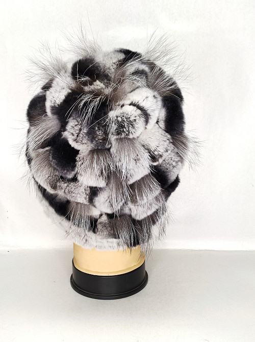 Шапка хутряна жіноча водоспад Крістіна Шиншиловий Харків - фото 4