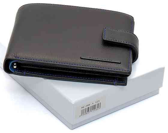 Чорний стильний чоловічий гаманець з блоком для документів із натуральної шкіри Marco Coverna MC-1006 A 1221 Київ