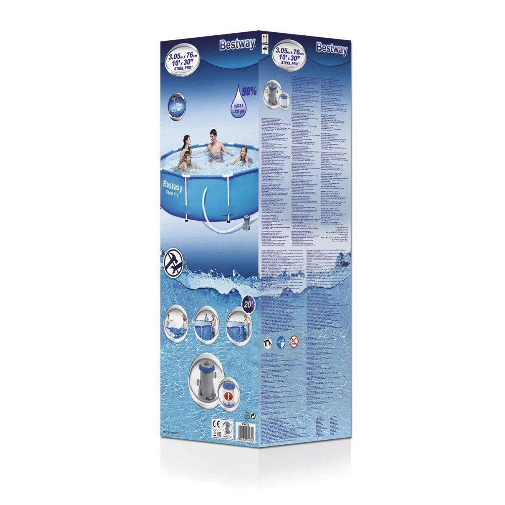 Каркасний круглий басейн 305х76 см з фільтр-насосом 4,5 тонни Bestway 56679 Київ - фото 2