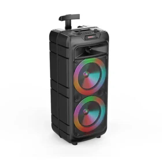 Портативна Bluetooth колонка ZQS-8211 з колесами та ручкою, LED, FM, USB, TF, TWS, бездротовим мікрофоном Одеса