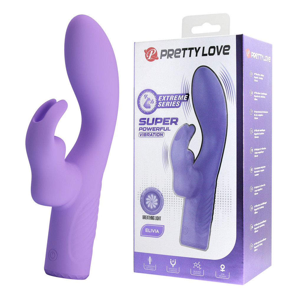Міні вібратор-кролик Pretty Love Elivia, фіолетовий, 17.2 см х 3.4 см Sex Aura Київ - фото 1