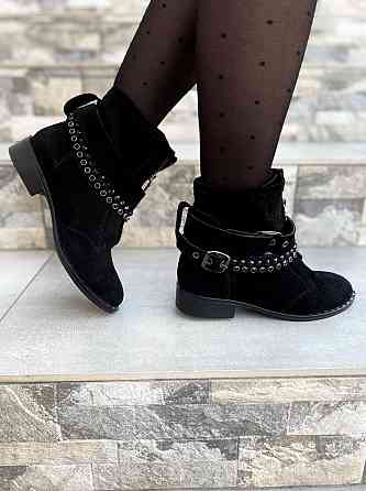 SOTHBY'S Жіночі черевики Sothby's чорні натуральна замша весна-осінь висота 13см (Б-5502/2) 37р Коломия