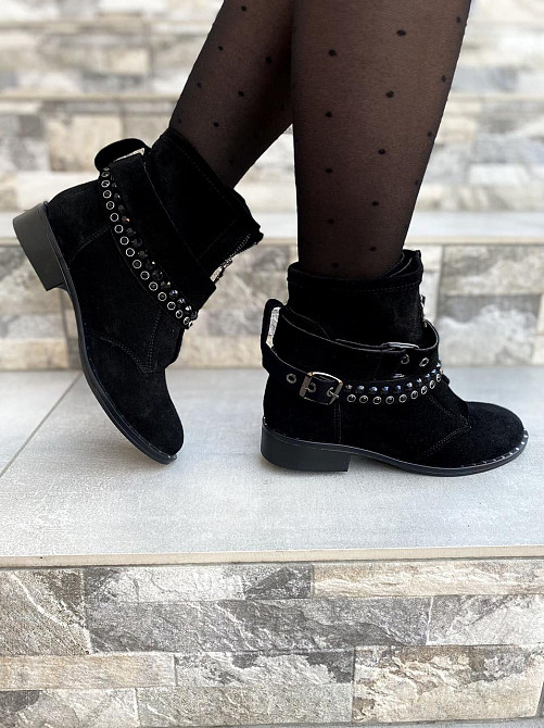 SOTHBY'S Жіночі черевики Sothby's чорні натуральна замша весна-осінь висота 13см (Б-5502/2) 37р Коломыя - изображение 5