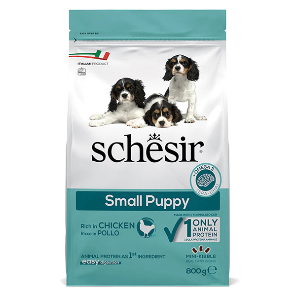 Schesir Dog Small Puppy ШЕЗІР ЦУЦЕНЯ МАЛИХ КУРКА сухий монопротеїновий корм для цуценят міні та малих порід Київ - фото 1