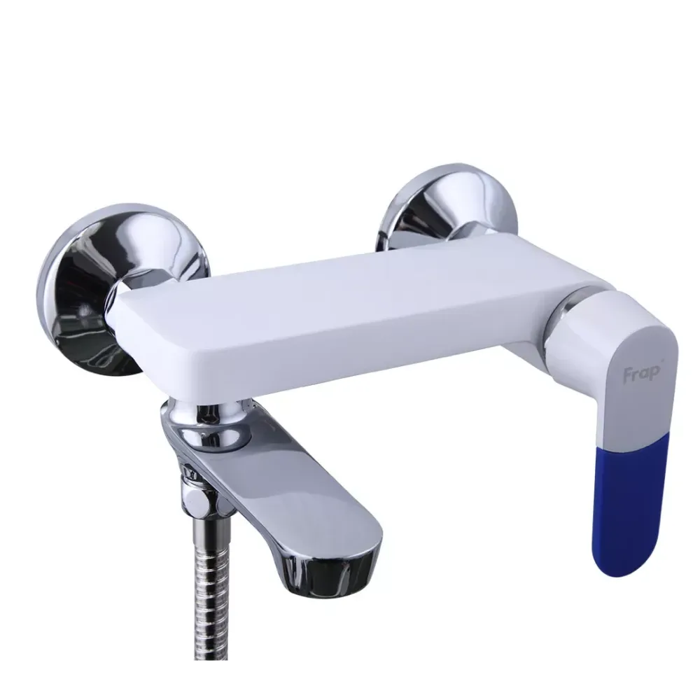 Смеситель для ванны с душевым гарнитуром Frap F3234 белый/хром Киев - изображение 2
