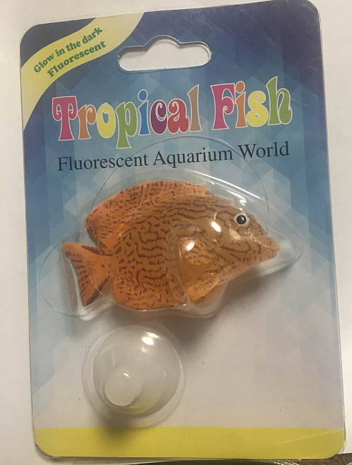 Рибка Тропічна, помаранчевого кольору, силіконова та люмінісцентна (в темряві світяться), декор в акваріум), розмір 4*6 см Київ - фото 3