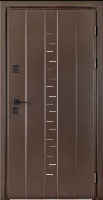 Дверь входная Гермес Хьюстон 029 RAL 156 / ПВХ Дуб темний 860х2050 мм Киев - изображение 1