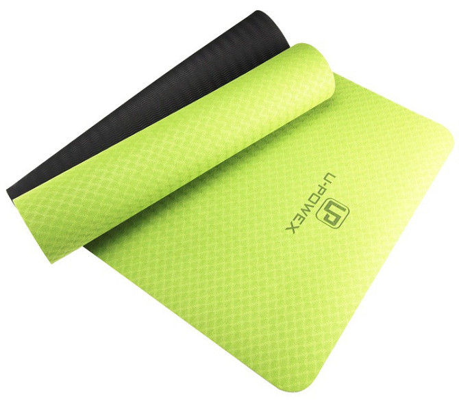 Коврик для йоги та фітнесу U-POWEX TPE Yoga mat Green/Black (183х61х0.6) Кам'янське - фото 1