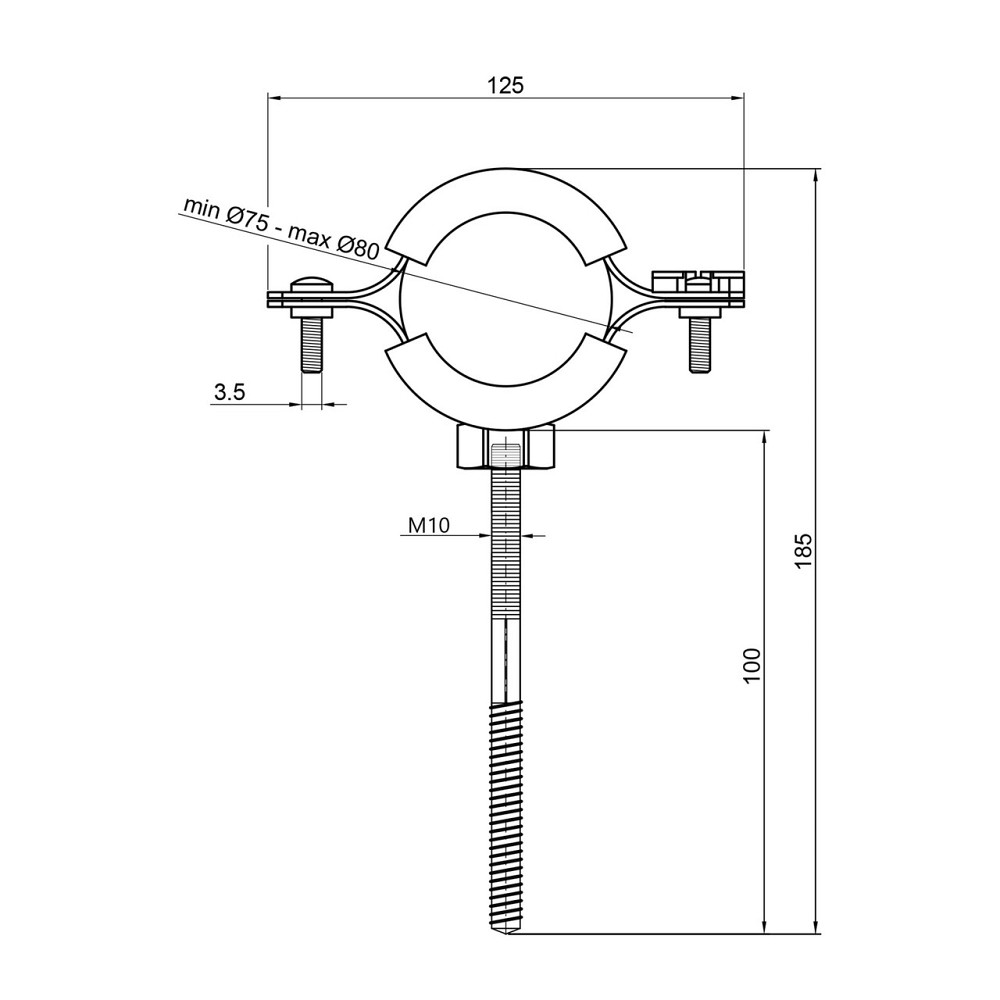 Хомут Thermo Alliance Forte 21/2" (D75-80 мм) SF10063 Київ - фото 2
