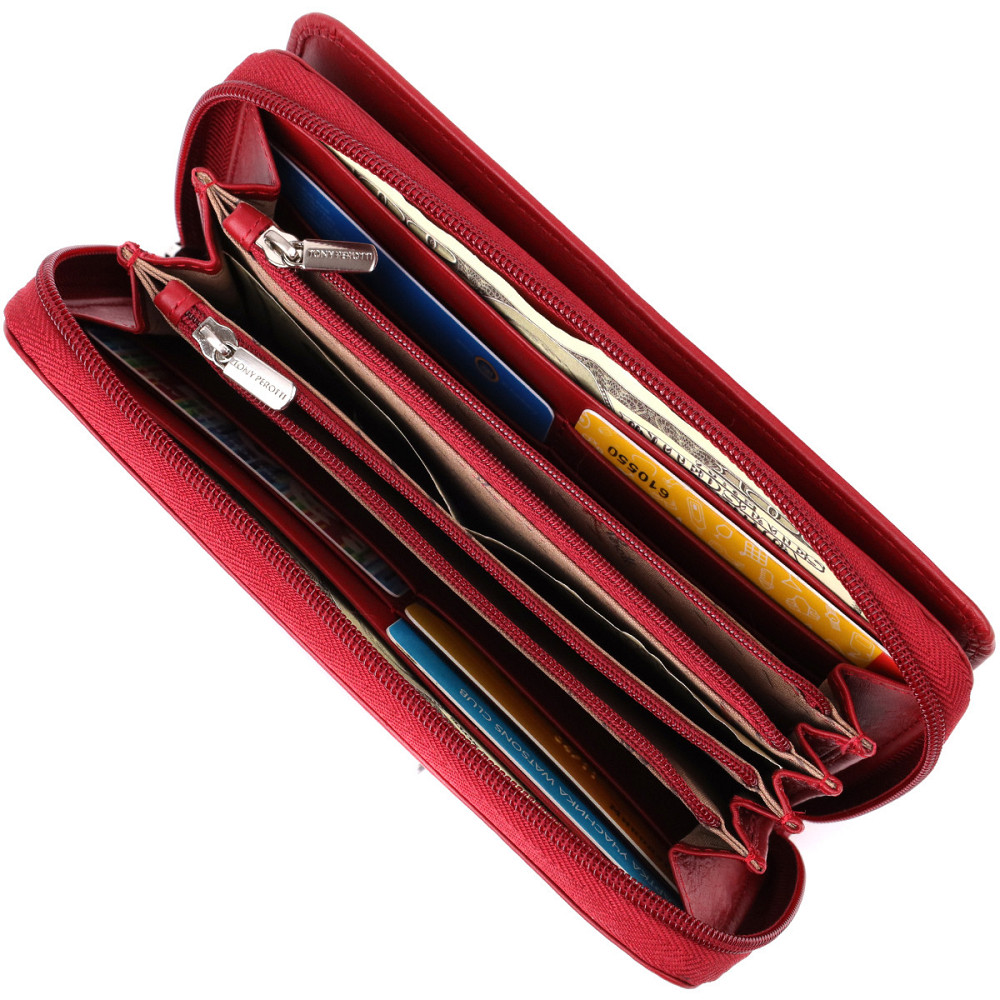 Вместительный женский кошелек из натуральной кожи Tony Perotti 20902_1 (1192 rosso) Красный Киев - изображение 8
