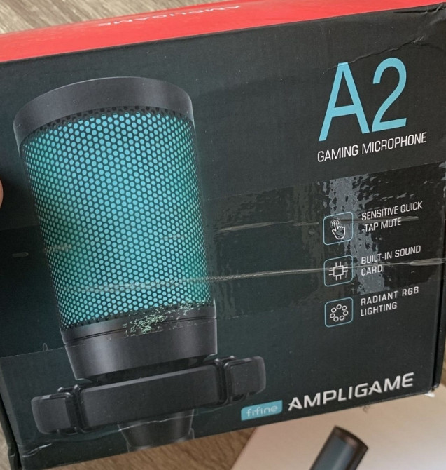 Fifine Ampligame A2 RGB - Чорний кондесаторний USB мікрофон. Новий! Київ - фото 6