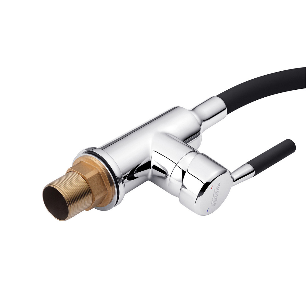 Смеситель для кухни с гибким изливом Kroner KRM Kuche - C132BLK хром/черный Киев - изображение 7