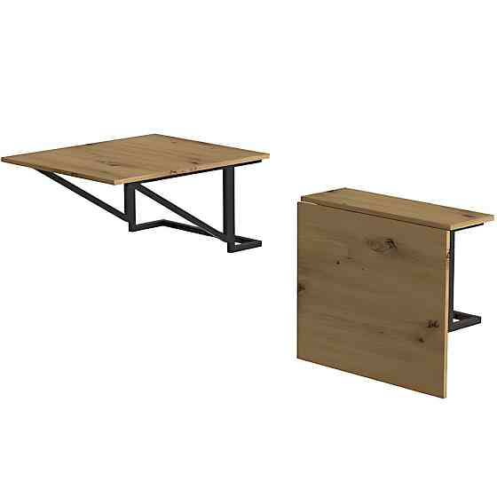 Стіл розкладний Олександр 6 Ferrum-decor 750x600x700 Чорний метал ДСП Дуб Артізан 16 мм (FRD-104897) Львів