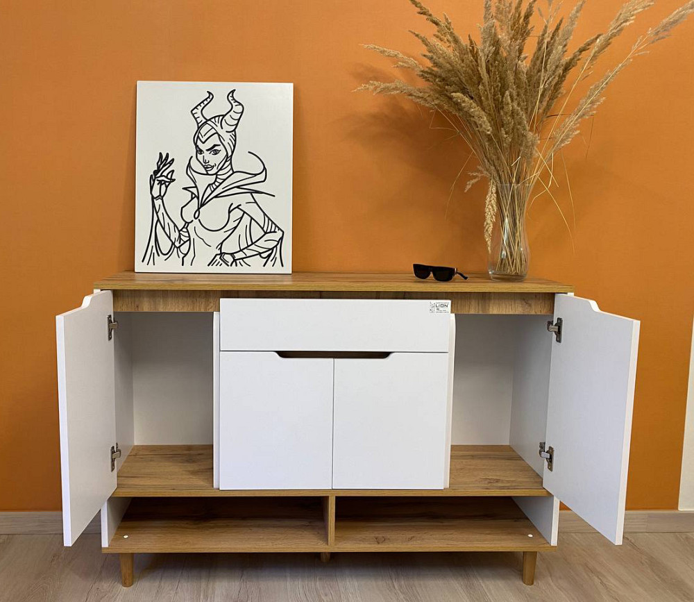 Тумба для обуви в прихожуюLION Салливан Тумба-2 Нимфея Альба (белый)/Дуб Аппалачи (LION-041007) Днепр - изображение 5