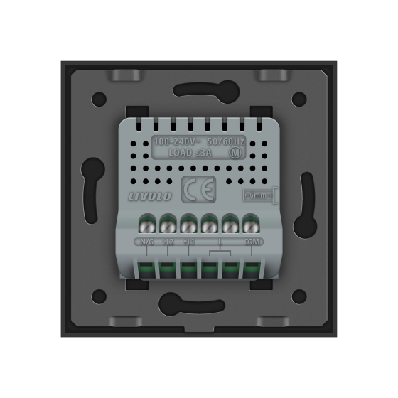 LIVOLO Сенсорний вимикач 2 сенсора для ролет штор воріт жалюзі LIVOLO чорний матовий скляний Коломия