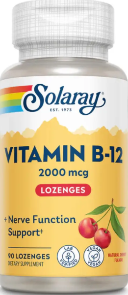 Вітамін Б12 Solaray Vitamin B-12 2000mcg 90 лід вишня Київ - фото 1