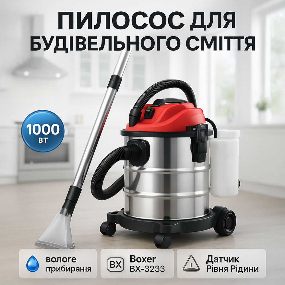 Промышленный пылесос Boxer BX-3233 для влажной и сухой уборки 2800Вт IG-24 Львов - изображение 2