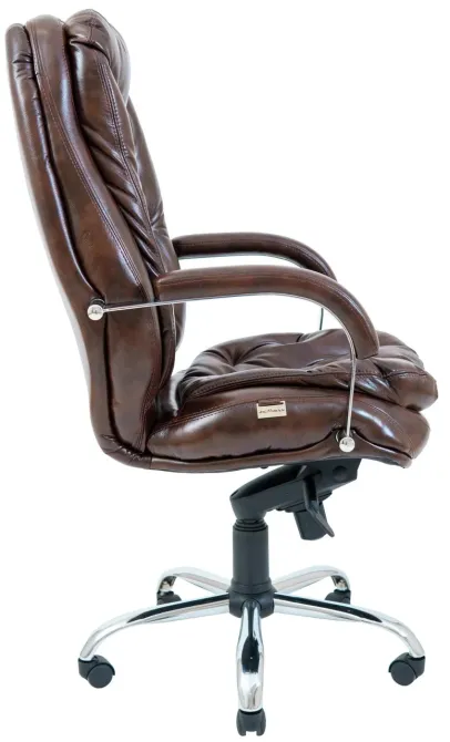 Офісне Крісло Керівника Richman Venice Madras Dark Brown Хром М3 MultiBlock Коричневий Київ - фото 3