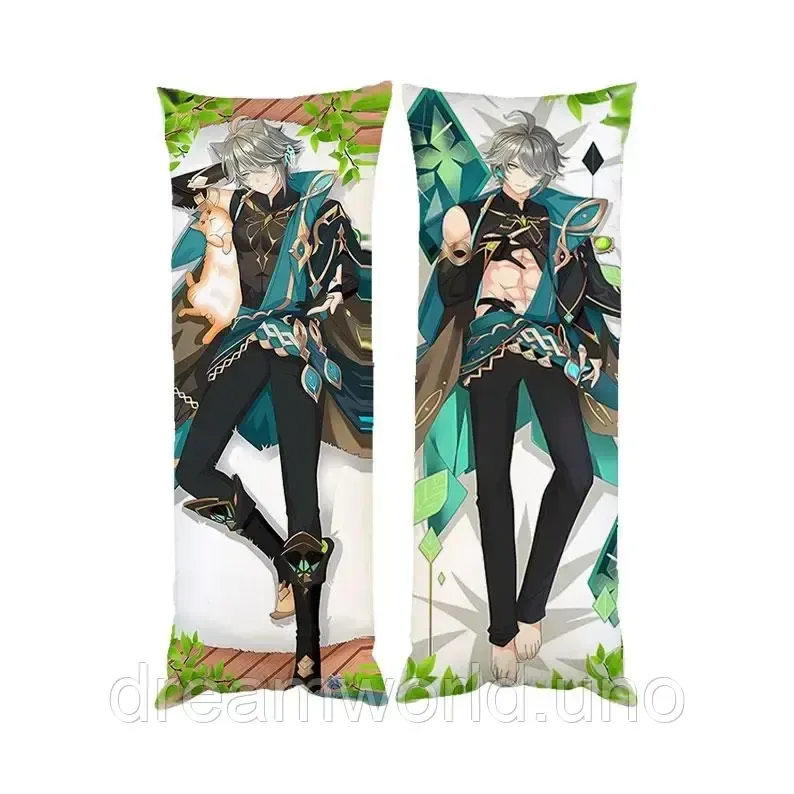 Подушка дакимакура Аль-Хайтам Геншин Импакт декоративная партовая подушка для обнимания 50х150 Харьков - изображение 1