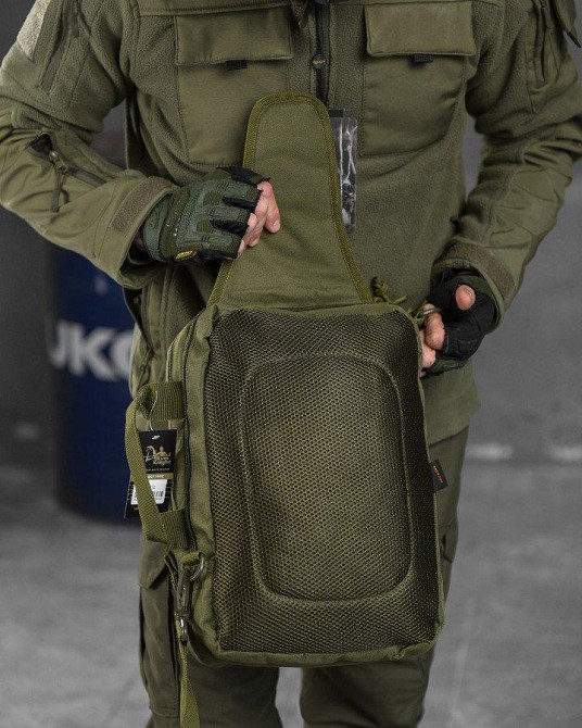 Сумка-слінг тактична з однією лямкою SILVER KNIGHT 8 л oliva ВТ6393 Одеса - фото 7