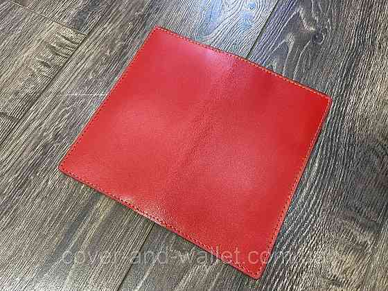 Тонкий женский купюрник красного цвета ручной работы ST Leather Киев
