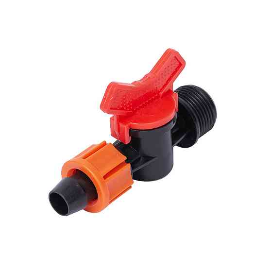 Кран для крапельної стрічки Ø16 мм н/р 3/4" FLORA (5079644) Київ