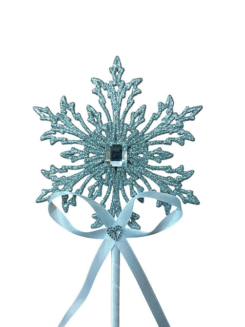 Паличка феї зі сніжинкою 43 см біло-сріблястий Київ - фото 2