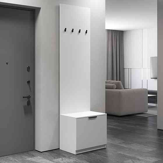 Вешалка для прихожей VAYS, напольная, с тумбой для обуви M-43 Белый Львов