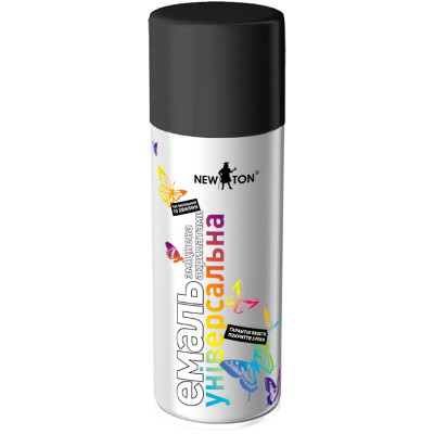 Аерозольна фарба для автомобіля New Ton універсальна 9005 чорний глянц., аероз. 150 мл (000000238) Вінниця - фото 1